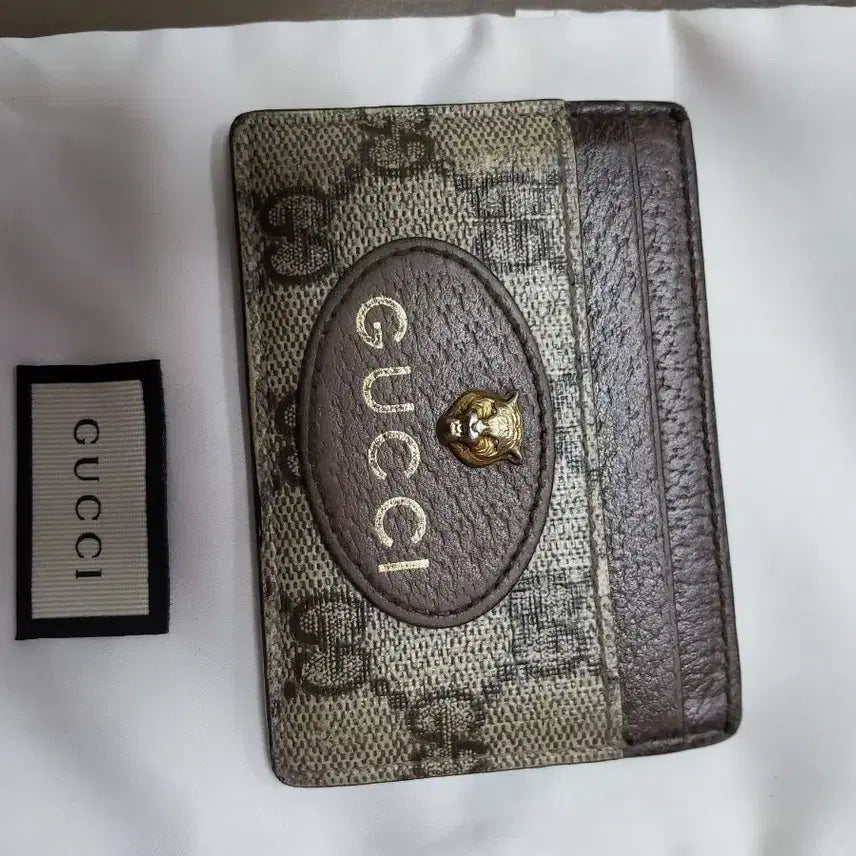 [BUNJANG] Gucci GG Pattern Tiger Detail Card Holder / 구찌 지갑
