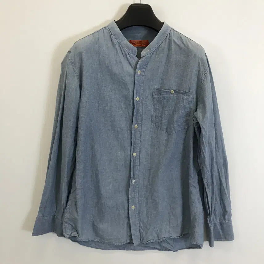 [BUNJANG] Half Crimes Henry Neck Linen Blend Shirt [L] / 하프크라이즈 헨리넥 린넨혼방셔츠 [L]