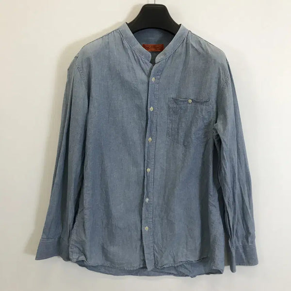 [BUNJANG] Half Crimes Henry Neck Linen Blend Shirt [L] / 하프크라이즈 헨리넥 린넨혼방셔츠 [L]