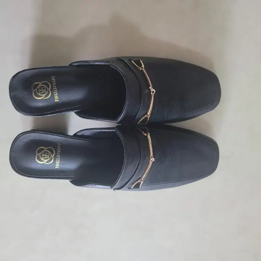 [BUNJANG] Pink Elephant Loafer Mules Black / 핑크엘리펀트 로퍼 뮬 블랙