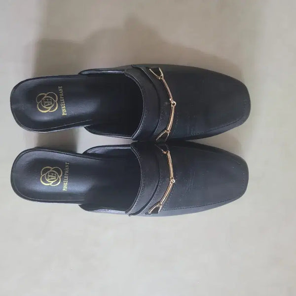 [BUNJANG] Pink Elephant Loafer Mules Black / 핑크엘리펀트 로퍼 뮬 블랙