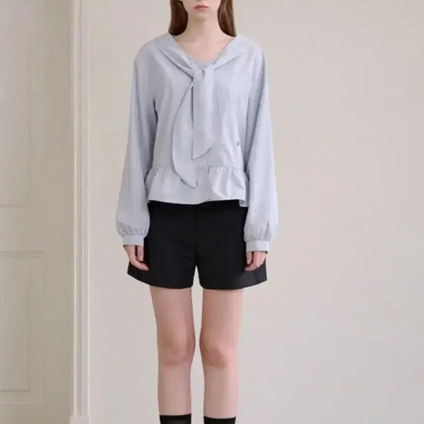 [BUNJANG] MICHENE Puki Frill Tie Blouse Size 2 / 미케네 푸키 프릴 타이 블라우스 2사이즈