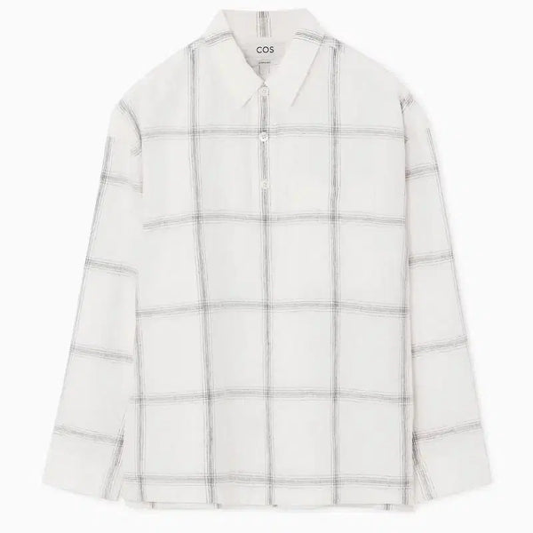 [BUNJANG] COS Oversized Half Placket Linen Shirt S / COS 오버사이즈 하프 플래킷 리넨 셔츠 S