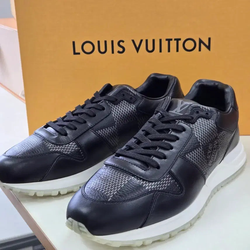 [BUNJANG] Louis Vuitton Damier Run Away Sneakers Black Size 6 / (상태최상) 루이비통 다미에 런어웨이 스니커즈 블랙 6사이즈