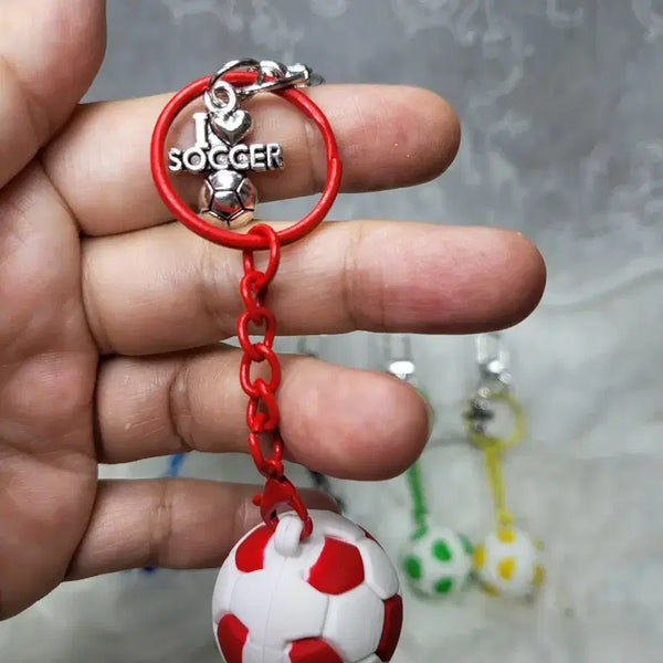 [BUNJANG] Soccer Ball Keychain with Sticker Set / 축구공 키링(6가지색상) +축구스티커증정