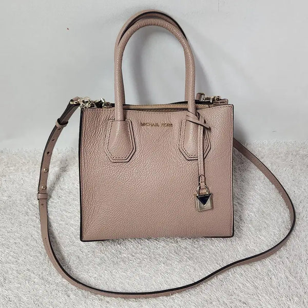 [BUNJANG] Michael Kors Gold Logo Mini Tote & Crossbody Bag Indigo Pink / [정품] 마이클코어스 금장 로고 미니 토트&크로스백 인디핑크
