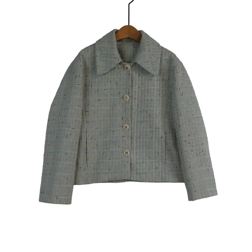 [BUNJANG] Blue Mint Tweed Cropped Jacket / 블루민트 트위드 자켓 프리사이즈 하객룩 크롭자켓 봄자켓