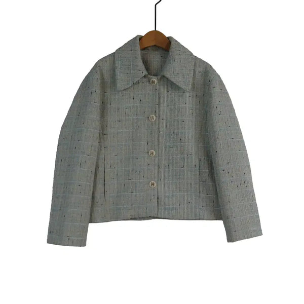 [BUNJANG] Blue Mint Tweed Cropped Jacket / 블루민트 트위드 자켓 프리사이즈 하객룩 크롭자켓 봄자켓