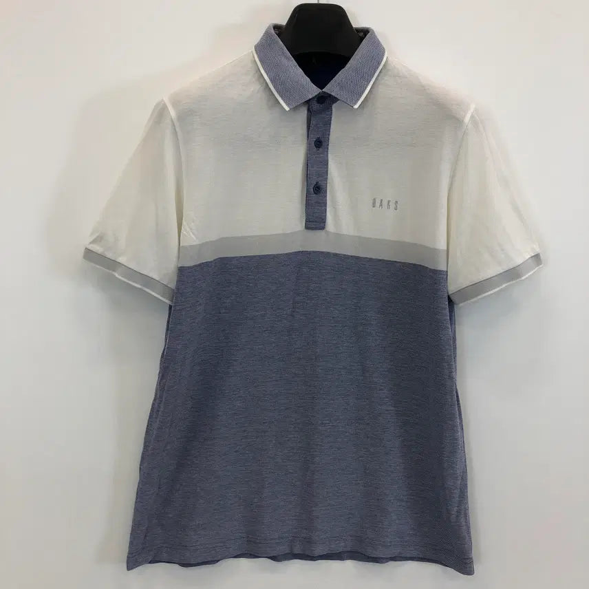 [BUNJANG] Daks Cotton 100% Pique Polo Shirt White/Blue Size 100 / 닥스 코튼 PK 카라티 100