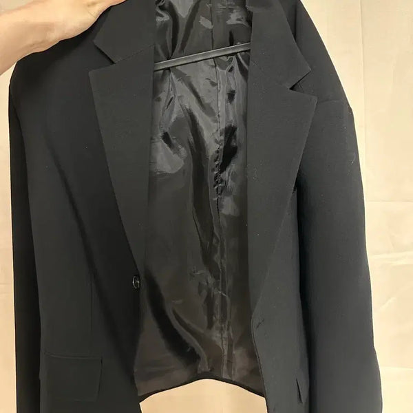 [BUNJANG] Men's Black Cropped Blazer / 남자 크롭 블랙 블레이져