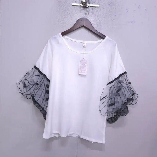 [BUNJANG] Imported Organza Lace Blouse - M / 수입) 새상품 오간자 레이스 블라우스- M