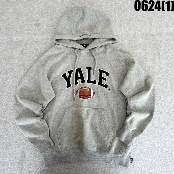 [BUNJANG] YALE Embroidered Hoodie Grey Size S / YALE 후드티 회색 볼 자수 S