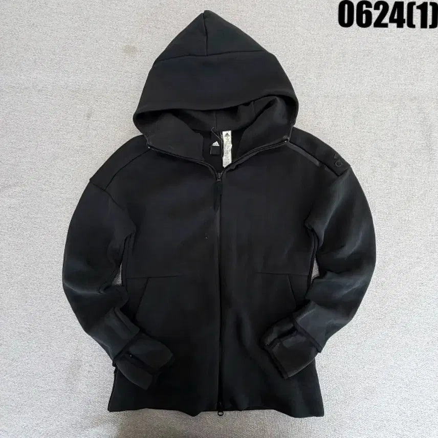 [BUNJANG] Adidas Women's Black Hooded Zip-Up XS / 아디다스 후드 집업 블랙 XS