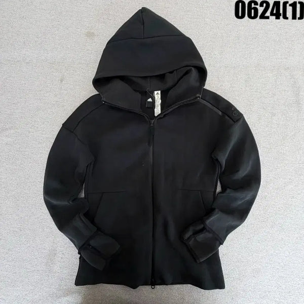 [BUNJANG] Adidas Women's Black Hooded Zip-Up XS / 아디다스 후드 집업 블랙 XS