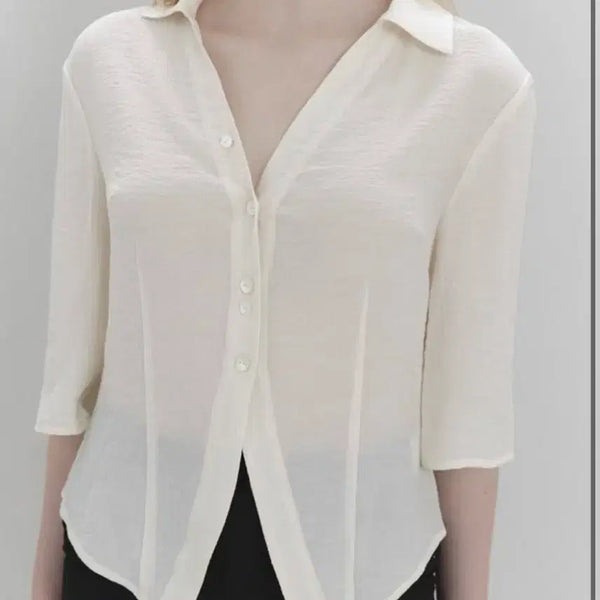 [BUNJANG] Obeneir Resort Sheer Blouse Cream / 오브네어 resort sheer blouse cream 크림