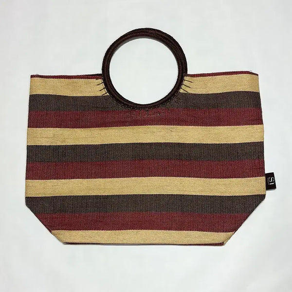 [BUNJANG] SI Stripe Large Rattan Bag / SI 스트라이프 대형 라탄백