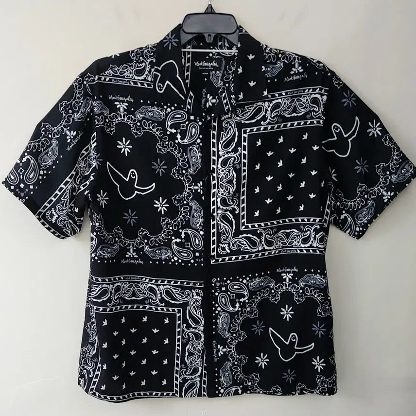 [BUNJANG] Mark Gonzales Paisley Relaxed Fit Short Sleeve Shirt (M/100-105) / 마크곤잘레스 M/100~105 릴렉스핏 페이즐리 반팔 셔츠. BW. +A