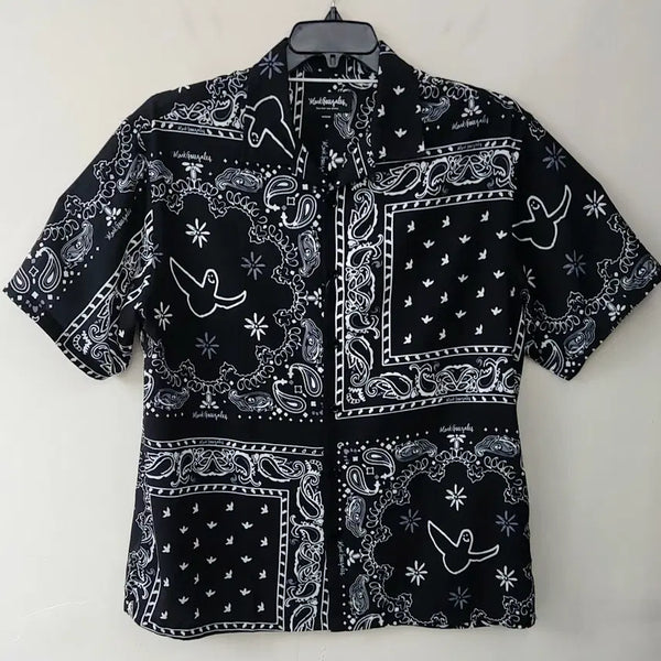 [BUNJANG] Mark Gonzales Paisley Relaxed Fit Short Sleeve Shirt (M/100-105) / 마크곤잘레스 M/100~105 릴렉스핏 페이즐리 반팔 셔츠. BW. +A