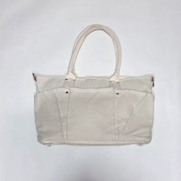 [BUNJANG] Ivory Canvas Tote Bag / 아이보리 캔버스 토트백