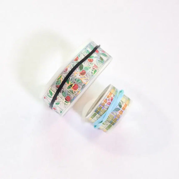 [BUNJANG] DduDdu Shop Stained Glass Snow White Tulip Masking Tape Set / 뚜뚜상점 스테인드글라스 마테 마스킹테이프 동화 백설공주 튤립 마테컷