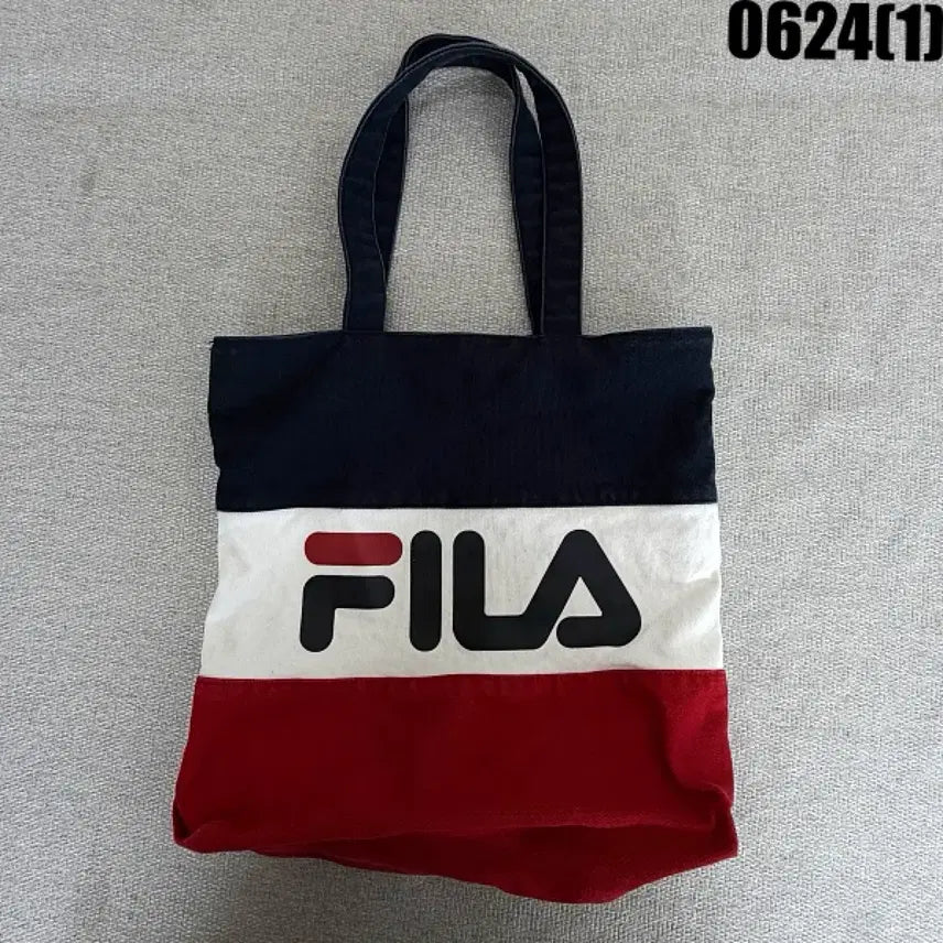 [BUNJANG] Fila Canvas Tote Bag Navy/White/Red / 휠라 토트백 네이비/화이트/레드