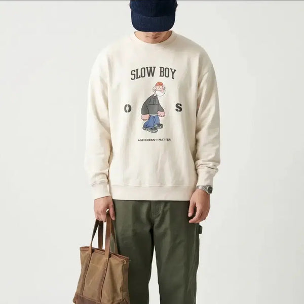 [BUNJANG] Outstanding x Slowboy 20FW Collaboration Cotton Sweatshirt Ivory / [S] 아웃스탠딩 x 슬로우보이 20FW 맨투맨 아이보리