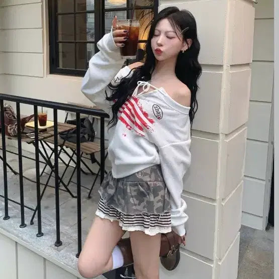 [BUNJANG] Grailz Camo Skirt / 그레일즈 카모 스커트