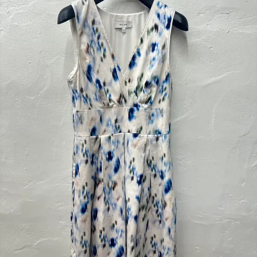 [BUNJANG] Lis Women's Sleeveless Beige Pattern Spandex Dress Size 66 / 리스 여 원피스 베이지패턴/스판/민소매 66