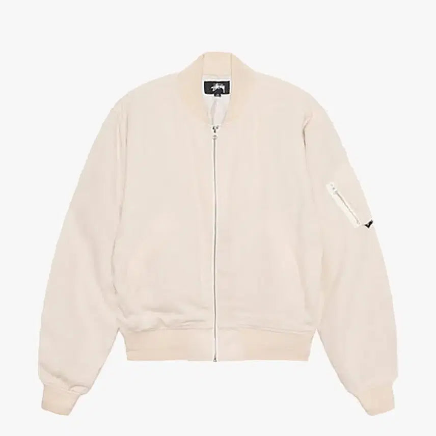 [BUNJANG] Stussy Linen Beach Bomber Natural XL / 스투시 린넨 비치 봄버 내츄럴