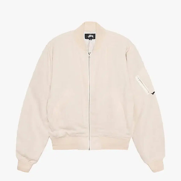 [BUNJANG] Stussy Linen Beach Bomber Natural XL / 스투시 린넨 비치 봄버 내츄럴