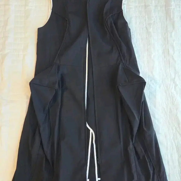 [BUNJANG] KUHO Black Sleeveless Long Vest / 구호 블랙 민소매 롱 베스트