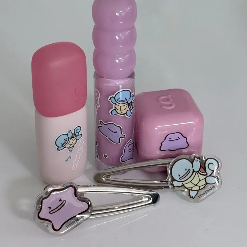 [BUNJANG] Colorgram Pokemon Squirtle & Ditto Tint, Highlighter, Hairpin Set / 컬러그램 포켓몬 메타몽 꼬부기 틴트, 하이라이터, 헤어핀