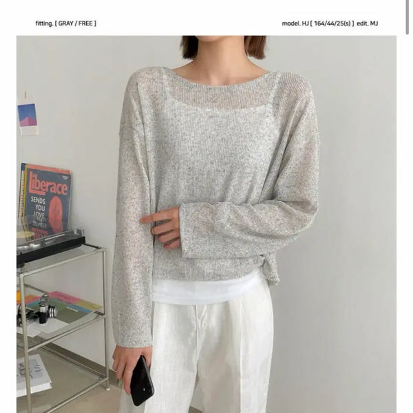 [BUNJANG] Summer See-Through Knit Top / 여름 시스루 니트 살안타템