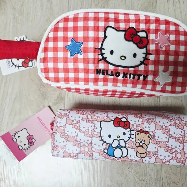 [BUNJANG] Hello Kitty Check Pouch Set (2 types) / 헬로키티 체크 파우치