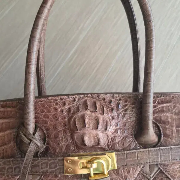 [BUNJANG] Genuine Crocodile Leather Tote Bag / 악어백 찐 악어가죽
