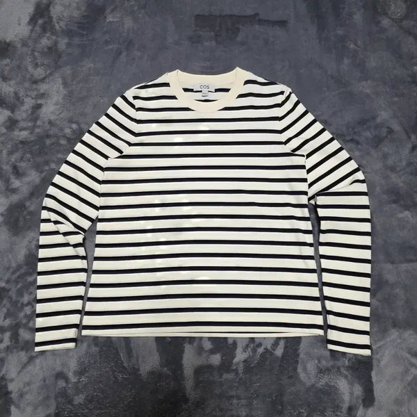 [BUNJANG] COS Women's Stripe Long Sleeve T-Shirt / (S)여성 COS 코스 스트라이프 긴팔 티셔츠