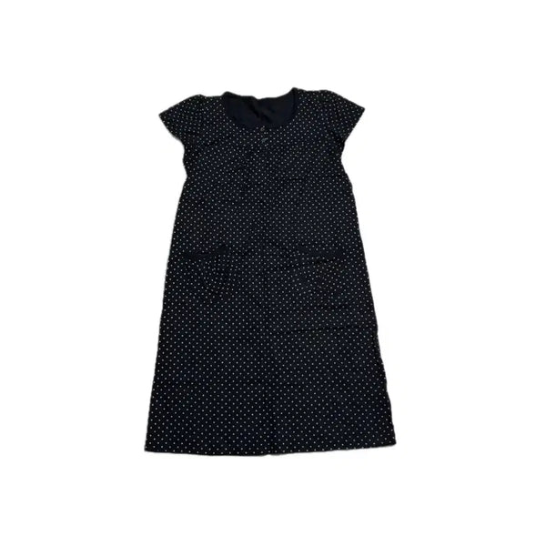 [BUNJANG] Vintage Polka Dot Pocket Long Sleeve Dress / 빈티지 도트 포켓 주머니 반팔 롱 원피스