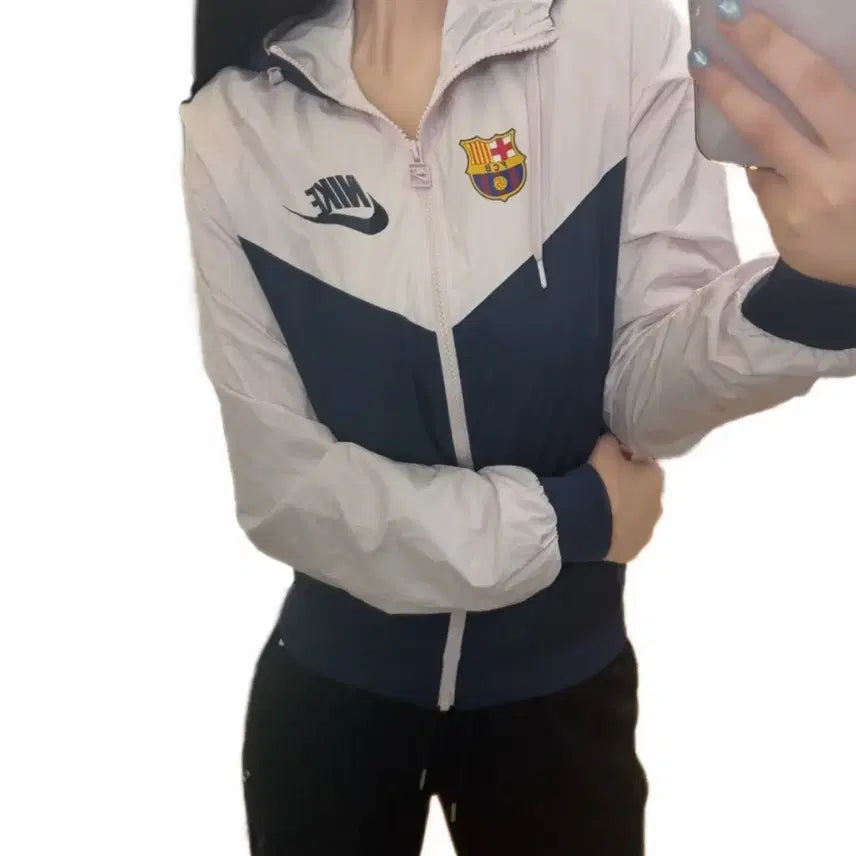 [BUNJANG] Nike Barcelona Windbreaker Pink Navy / 나이키 바르셀로나 핑크 네이비 바람막이