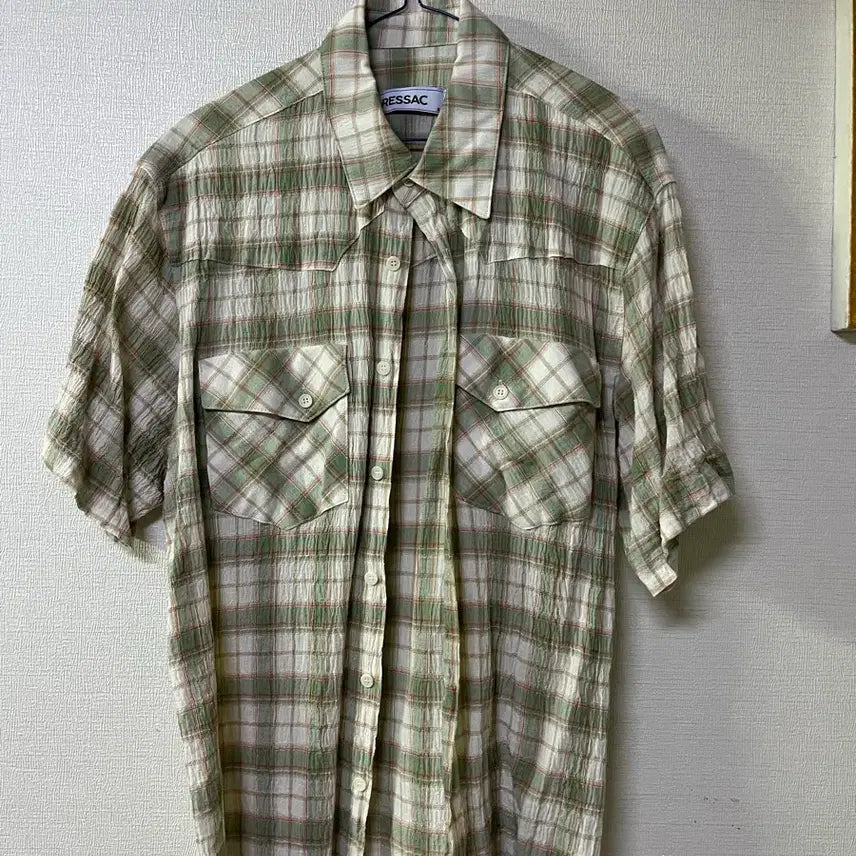 [BUNJANG] LeSac Western Check Short Sleeve Shirt R1 Size / 르삭 웨스턴 체크 반팔 셔츠 R1사이즈