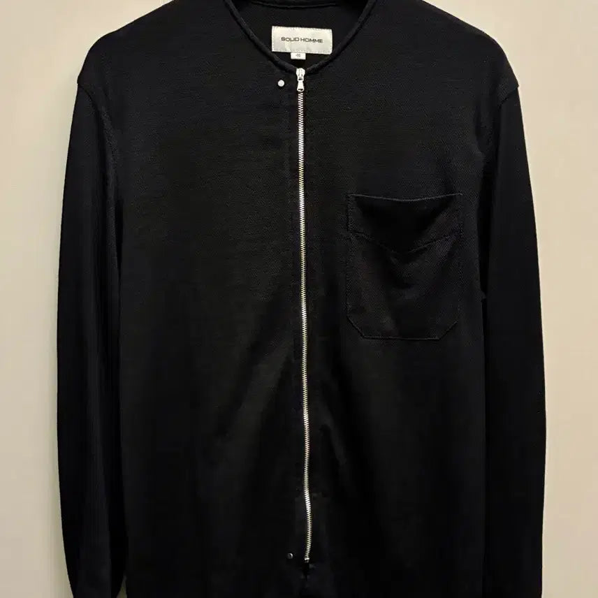 [BUNJANG] Solid Homme Minimal Linen Mesh Collarless Shirt Jacket Black / (46)솔리드옴므 미니멀 리넨 메쉬 노카라 셔켓 자켓 블랙