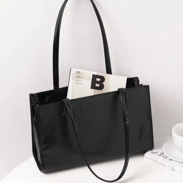 [BUNJANG] Black Shoulder Bag Square / 블랙 숄더백 스퀘어