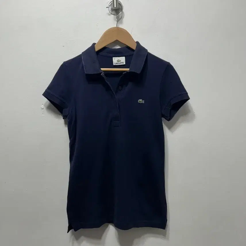 [BUNJANG] Lacoste Short Sleeve Polo Shirt Navy Women's Size 36/S / 라코스테 반팔 카라티 네이비 36/ S 여성