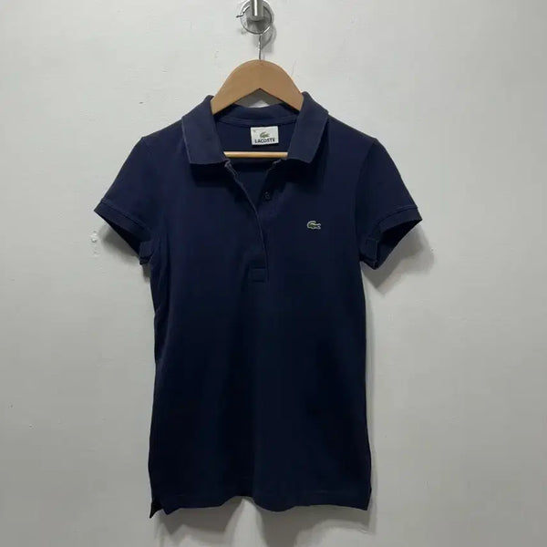 [BUNJANG] Lacoste Short Sleeve Polo Shirt Navy Women's Size 36/S / 라코스테 반팔 카라티 네이비 36/ S 여성