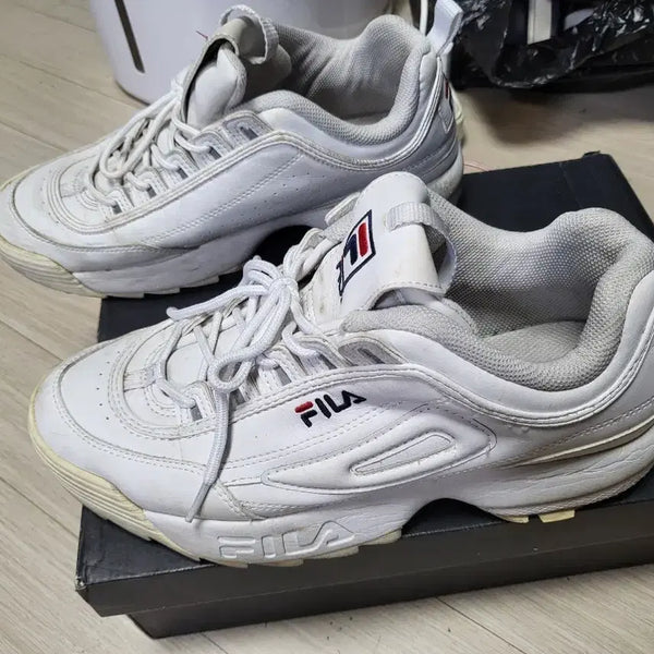 [BUNJANG] Fila Disruptor 2 White Sneakers Size 280 / 휠라 디스럽터2 흰색 운동화 280mm 상태좋음