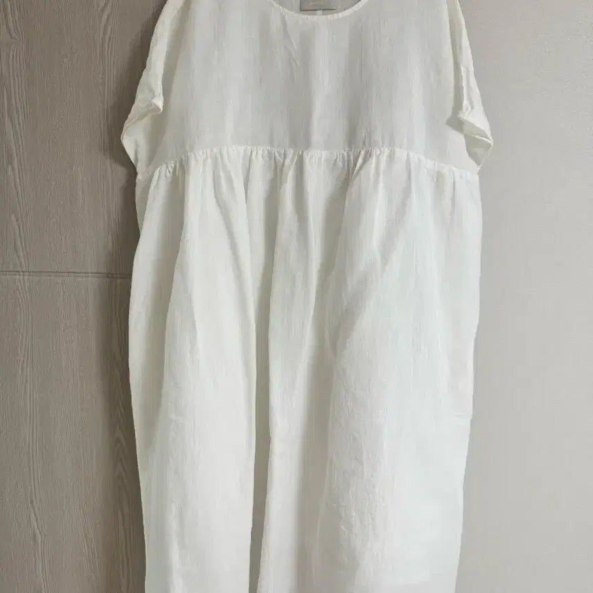 [BUNJANG] NANING9 100% Linen Loose Fit Long Dress (White) / NANING9내추럴 100%린넨 루즈핏 원피스 (화이트)