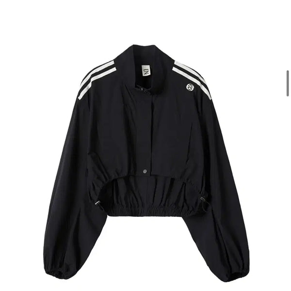 [BUNJANG] ENOR Double Stripe String Crop Jacket / 엔오르 DOUBLE STRIPE STRING CROP JACKET