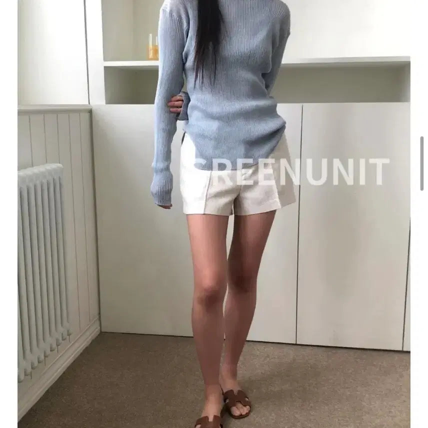 [BUNJANG] Summer Ribbed Knit Top - Sky Blue / 썸머골지니트