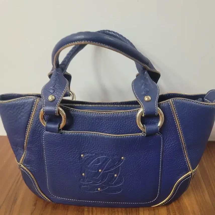 [BUNJANG] Louis Quatorze Leather Tote Bag Navy / 루이까또즈 가죽 토트백 네이비