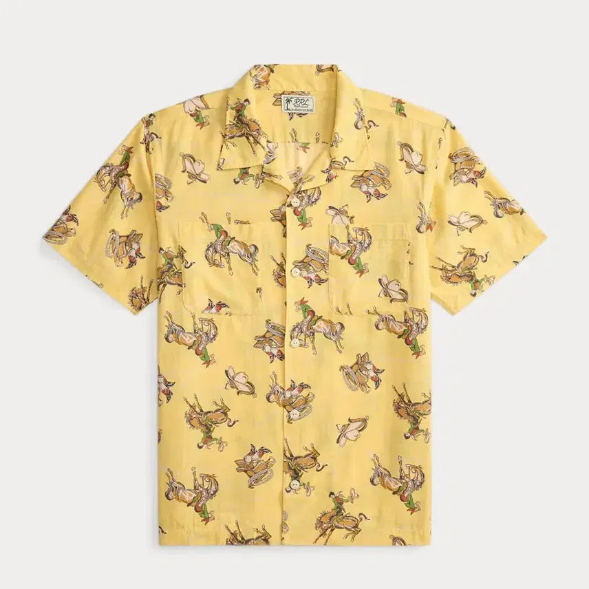 [BUNJANG] RRL Western Print Linen Cotton Camp Shirt L / RRL 더블알엘 웨스턴 프린트 리넨 코튼 캠프 셔츠 L