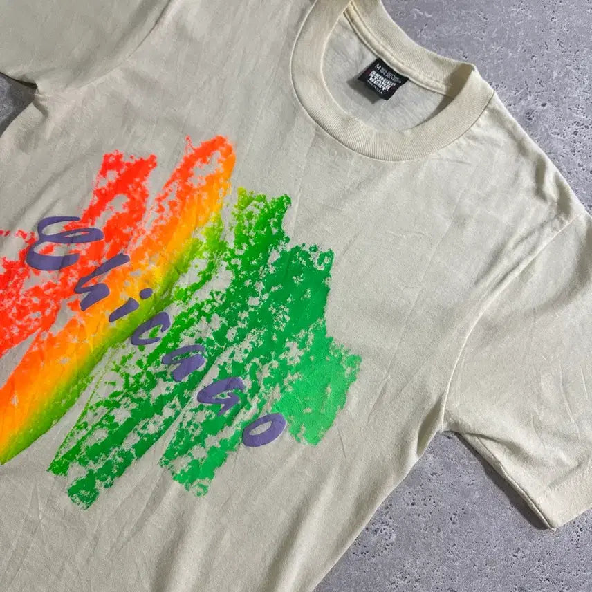 [BUNJANG] Screen Stars Chicago Graphic T-Shirt Single Stitch / USA SCREEN STARS 싱글스티치 /063